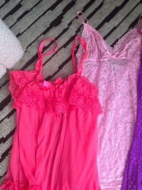 Victoria secret bundle Women’s Lace Chemise Nightdress - Pink, Hot Pink